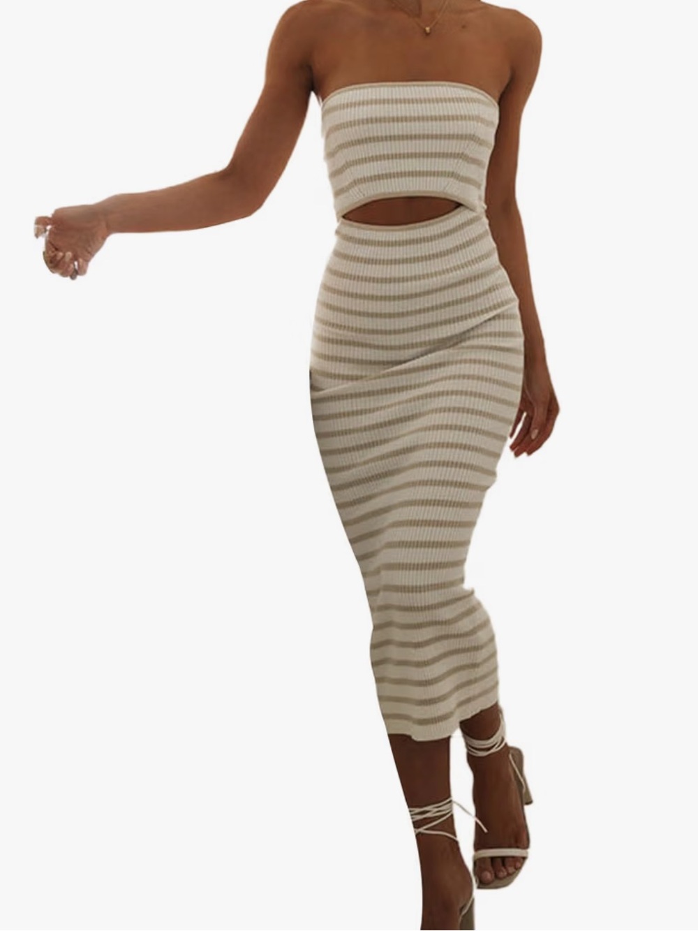 Strapless knitted dress